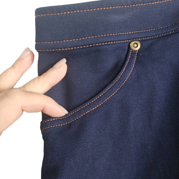 Susan Gravers Essentials Womens Blue Pull On Knit Capri Jegging Pants Size 3x - Picture 4 of 7